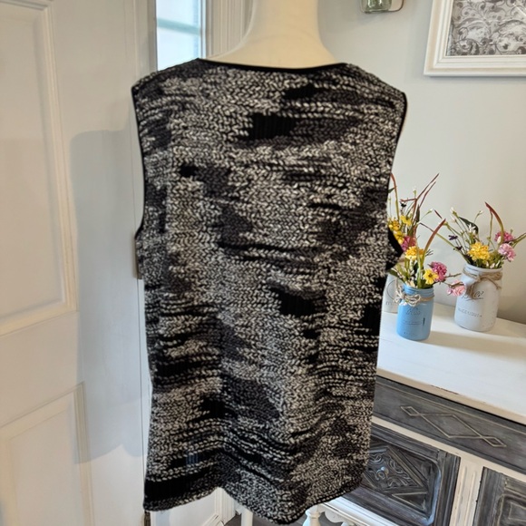 KASPER Plus Size 3X Foil Open Knit Top & Cardigan Twinset - Picture 3 of 14